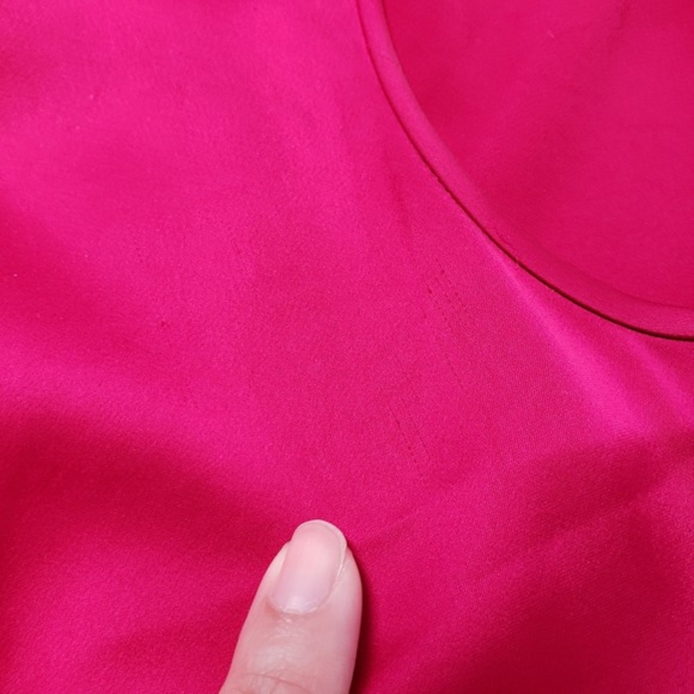 Diane Von Furstenberg Slip Dress Womens 12 Magenta Satin Katrita Sleeveless Wrap - Picture 15 of 17